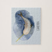 Moderne Wasserfarbe Narwhal Blauer Ozean Personali Puzzle (Vertikal)