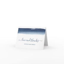 Moderne Wasserfarbe Navy Blau Hochzeit