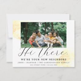 Moderne Wasserfarbe Neue Nachbar Postkarte