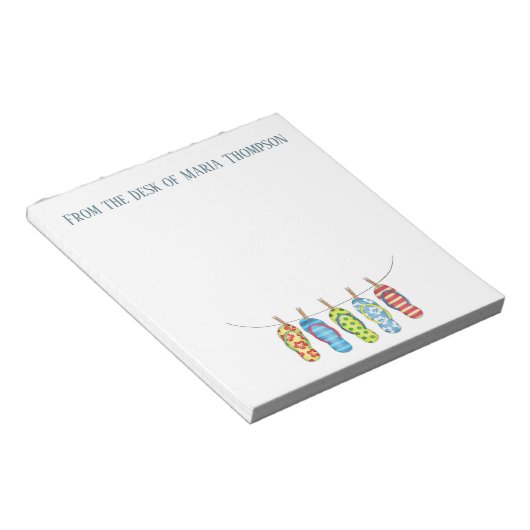 Moderne Wasserfarbe Niedlich Flip Flops Sommer Notizblock (angewinkelt)