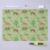 Moderne Wasserfarbe Niedliche Waldtiere Wiese Seidenpapier (Handwerk)