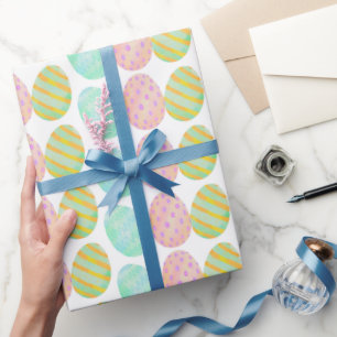 Moderne Wasserfarbe-Oster-Ei-Muster Geschenkpapier