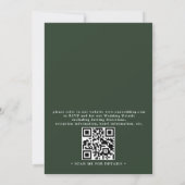 Moderne Wasserfarbe Palm Budget QR-Code Hochzeit Einladung (Rückseite)