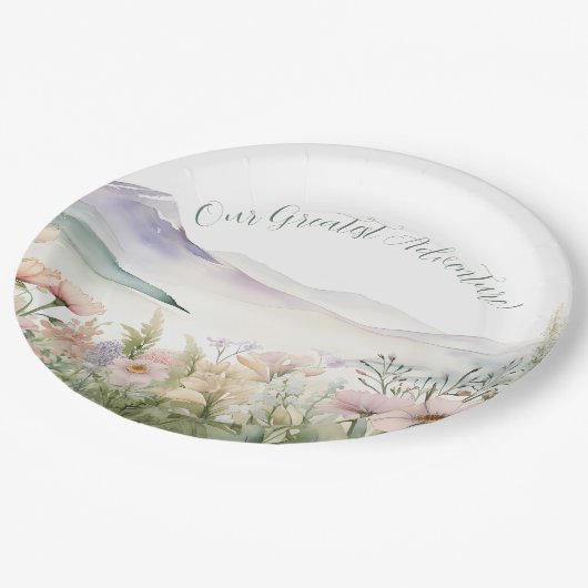 Moderne Wasserfarbe Pappteller (Schrägansicht)