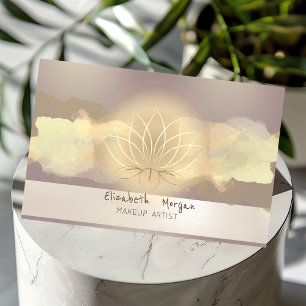 Moderne Wasserfarbe Pinselstrich Lotus Blume Visitenkarte