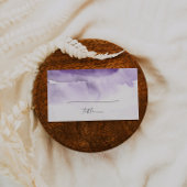 Moderne Wasserfarbe | Platzkarte für Lila Hochzeit