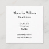 Moderne Wasserfarbe Quadratische Visitenkarte (Rückseite)