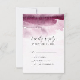 Moderne Wasserfarbe | Red Simple RSVP Card