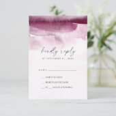 Moderne Wasserfarbe | Red Simple RSVP Card Karte (Stehend Vorderseite)