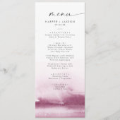 Moderne Wasserfarbe | Red Wedding Dinner Menu Menükarte (Vorderseite)