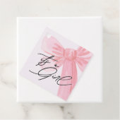 Moderne Wasserfarbe Rosa Bow "It's a girl" Geschenkanhänger (Beispiel)