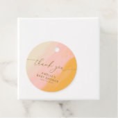 Moderne Wasserfarbe Rosa gelbe Babydusche Geschenkanhänger (Beispiel)