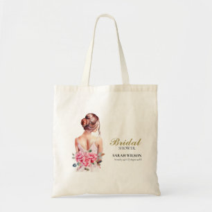 Moderne Wasserfarbe Rosa Hochzeitskleid Brautparty Tragetasche