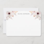 Moderne Wasserfarbe Rustikal Rosa Personalisiert Mitteilungskarte (Vorderseite)