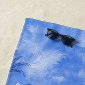 Moderne Wasserfarbe Santorini Griechische Insel Strandtuch (Beispiel)