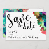 Moderne Wasserfarbe Save the Date (Vorne/Hinten)
