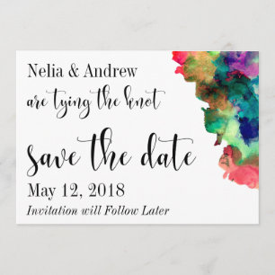 Moderne Wasserfarbe Save the Date 2