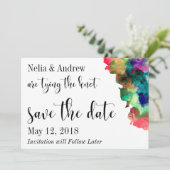 Moderne Wasserfarbe Save the Date 2 (Stehend Vorderseite)