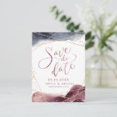 Moderne Wasserfarbe Save the Date geometrisch Postkarte (Stehend Vorderseite)