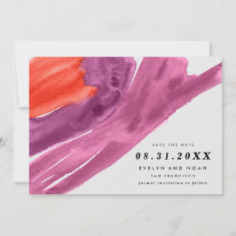 Moderne Wasserfarbe Save the Date Lila