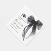 Moderne Wasserfarbe Schwarze Schleife Coquette Abs Serviette (Ecke)