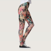 Moderne Wasserfarbe-Splatter-Muster Strandurlaub Leggings (Rechts)