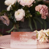 Moderne Wasserfarbe Terracotta Hochzeit Platzkarte