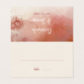 Moderne Wasserfarbe Terracotta Hochzeit Platzkarte (Außenseite Aufgefaltet)