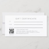 Moderne Wasserfarbe-Tinte QR-Code-Geschenkgutschei (Rückseite)