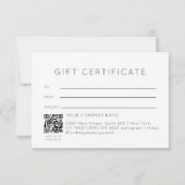 Moderne Wasserfarbe-Tinte QR-Code-Geschenkgutschei (Rückseite)