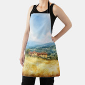 Moderne Wasserfarbe Toskanische mediterrane Landsc Schürze (InSitu)