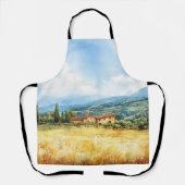 Moderne Wasserfarbe Toskanische mediterrane Landsc Schürze (Vorderseite)