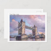 Moderne Wasserfarbe Tower Bridge, London Postkarte (Vorne/Hinten)
