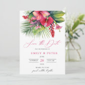 Moderne Wasserfarbe tropisch botanisch Save the Da Einladung (Stehend Vorderseite)