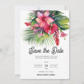 Moderne Wasserfarbe tropisch botanisch Save the Da Einladung (Vorderseite)