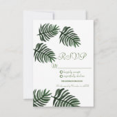 Moderne Wasserfarbe Tropische Botanik Palme Blätte Einladung (Vorderseite)
