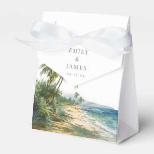 Moderne Wasserfarbe Tropische Strandhochzeit Geschenkschachtel