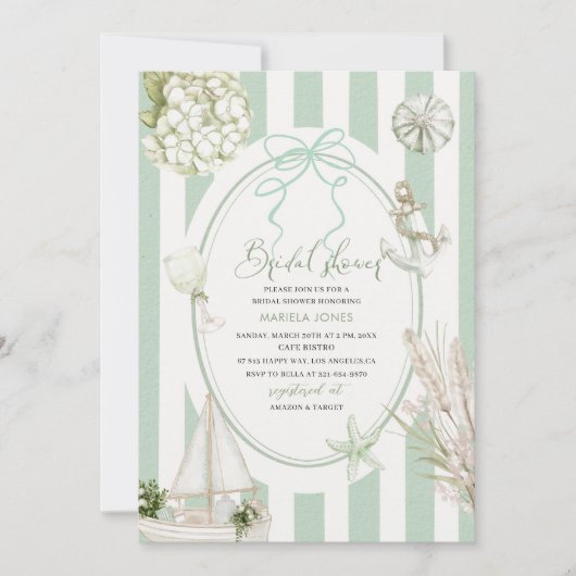 Moderne Wasserfarbe Tropischer Strand Palm Serenit Einladung (Vorderseite)