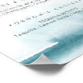 Moderne Wasserfarbe | Unterschrift für Aquamarine Poster (Ecke)