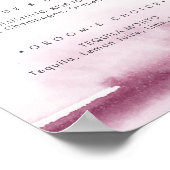 Moderne Wasserfarbe | Unterschrift Rote Getränke Poster (Ecke)