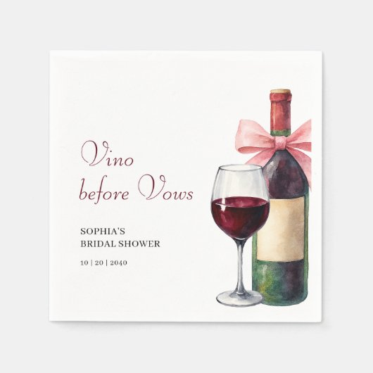 Moderne Wasserfarbe Vino Vor den Versprechungen Br Serviette (Vorderseite)