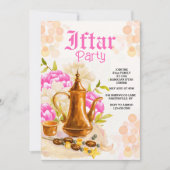 Moderne Wasserfarbe Wasserkocher Iftar Party Einla Einladung (Vorderseite)