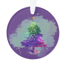 Moderne Wasserfarbe Weihnachten farbenfroher Tanne