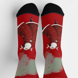 Moderne Wasserfarbe Weihnachten farbenfroher Tanne Socken