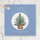 Moderne Wasserfarbe-Weihnachtsbaum Minimal Einfach Geschenkanhänger (Vorderseite)