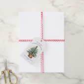 Moderne Wasserfarbe-Weihnachtsbaum Minimal Einfach Geschenkanhänger (Mit Garn)