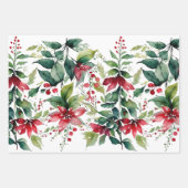 Moderne Wasserfarbe Weihnachtsbaum Weihnachtsfeier Geschenkpapier Set (Vorderseite)