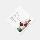 Moderne Wasserfarbe Wein vor dem Gelübde Brautpart Serviette (Ecke)