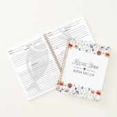 Moderne Wasserfarbe Wildblume Rezept Buch (Innenseite)