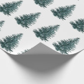 Moderne Wasserfarbe Winter Pine Grün Baum Weihnach Geschenkpapier (Ecke)